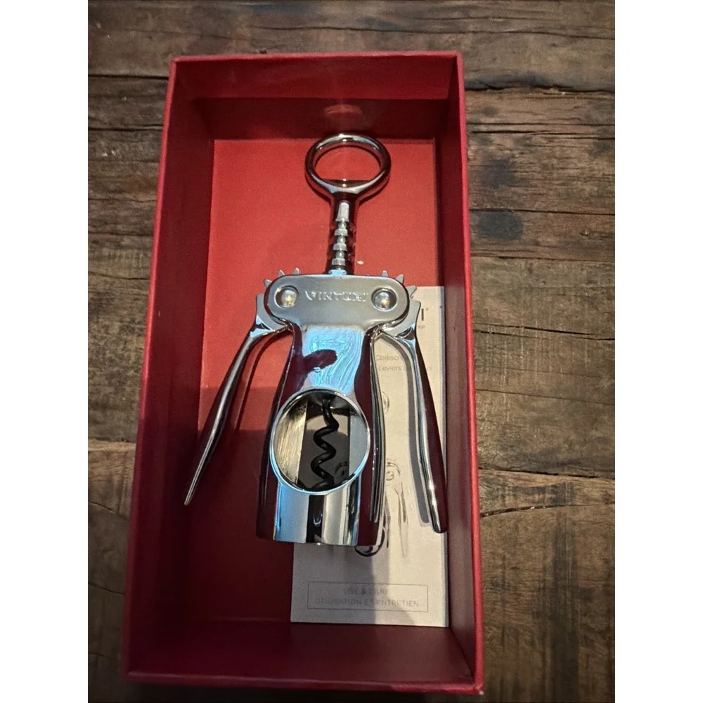 Wing Corkscrew Wine Built-in Bottle Opener, Silver, one size (V9032)